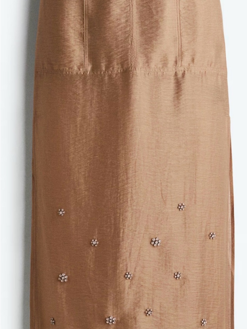 H&M SHEER EMBELLISHED MIDI SKIRT